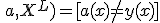 \tilde a(x;\,a,X^L) = [a(x) \neq y(x)]