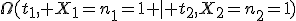 \Omega(t_1, X_1=n_1=1 \mid t_2,X_2=n_2=1)