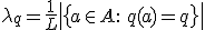 \lambda_q = \frac1L\left|\bigl\{a\in A:\: q(a)=q \bigr\}\right|