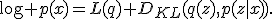 \log p(x)=L(q)+D_{KL}(q(z),p(z|x)).