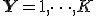 \mathbf{Y} = {1, \dots, K}