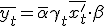 \overline{y_t}= \overline{\alpha} + \gamma_t + \overline{x'_t} \cdot \beta 