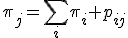 \pi_j=\sum_i\pi_i p_{ij}
