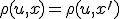 \rho(u,x)=\rho(u,x^{\prime})