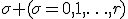 \sigma (\sigma=0,1,\ldots,r)