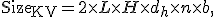 \text{Size}_{\text{KV}} = 2 \times L \times H \times d_h \times n \times b,