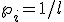 \w_i = 1/l