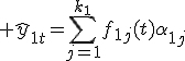 [T_1;T_2]:\; \hat{y}_{1t}=\sum_{j=1}^{k_1}f_{1j}(t)\alpha_{1j};
