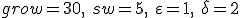  grow =30,  \ sw=5, \  \varepsilon = 1, \ \delta = 2 \  