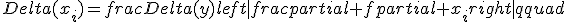 Delta(x_i)=frac{Delta(y)}{left|frac{partial f}{partial x_i}right|}qquad