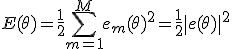 E(\theta) = \frac{1}{2} \sum_{m=1}^{M} e_m(\theta)^2 = \frac{1}{2} \|e(\theta)\|^2
