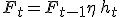 F_t = F_{t-1} + \eta\, h_t
