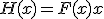 H(x) = F(x) + x