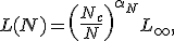 L(N) = \left( \frac{N_c}{N} \right)^{\alpha_N} + L_\infty,