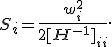 S_i=\frac{w_i^2}{2[\bf{H}^{-1}]_{ii}}.