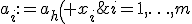 a_i:=a_h\( x_i;X^m\setminus\{x_i\} \)=\frac{\sum_{j=1,j\ne i}^m y_j\gamma_j K\(\frac{\rho(x_i,x_j)}{h(x_i)}\)}{\sum_{j=1,j\ne i}^m \gamma_jK\(\frac{\rho(x_i,x_j)}{h(x_i)}\)},\;i=1,\ldots,m