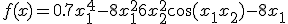 f(x) = 0.7x_1^4-8x_1^2+6x_2^2+\cos(x_1x_2)-8x_1