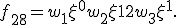 f_{28} = w_1 \xi^0 +w_2 \xi^\frac{1}{2} +w_3 \xi^1.