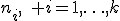 n_i,\quad i=1,\ldots,k