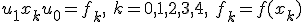 u_1x_k + u_0 = f_k,\ k = 0,1,2,3,4,\ f_k = f(x_k)