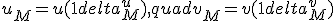 u_M = u(1 + delta_M^u), quad v_M = v(1 + delta_M^v)