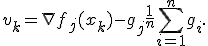 v_k = \nabla f_j(x_k) - g_j + \frac{1}{n}\sum_{i=1}^n g_i.
