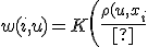 w(i,u) = K\biggl(\frac{\rho(u,x_{i; u})}{h}\biggr)