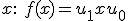 x:\ f(x) = u_1x + u_0