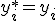 y_i^{\ast}=y_i