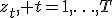 z_{t}, t=1,\ldots,T